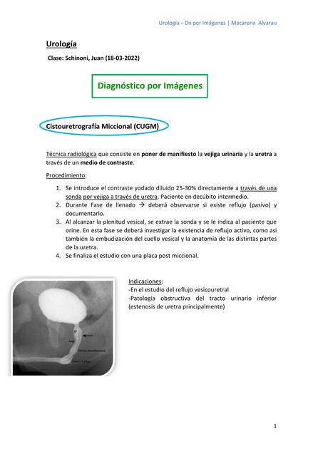 Resumen Dx por Imágenes Urología