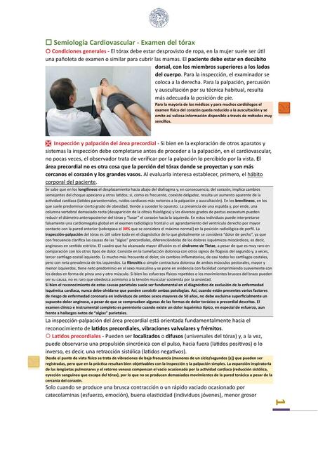 Semiología cardiaca - Examen del Tórax