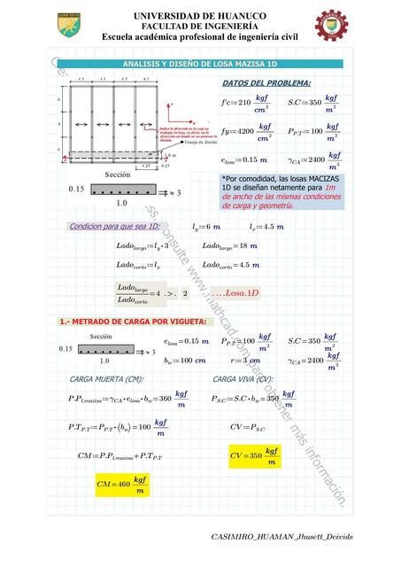 ANALISIS Y DISEÑO DE LOSA MACIZA