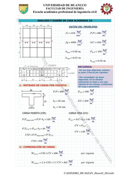 ANALISIS Y DISEÑO DE LOSA ALIGERADA