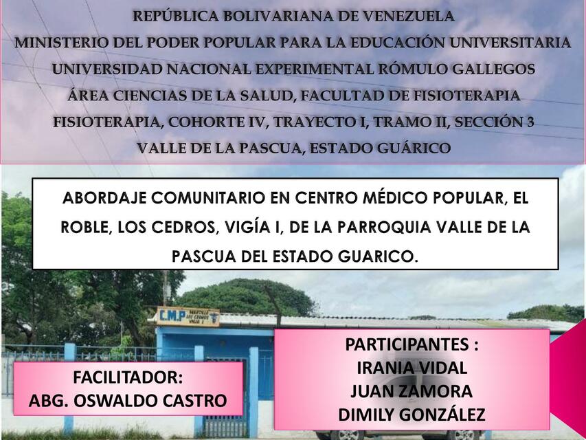 ABORDAJE COMUNITARIO PNF FISIOTERAPIA VENEZUELA UNERG