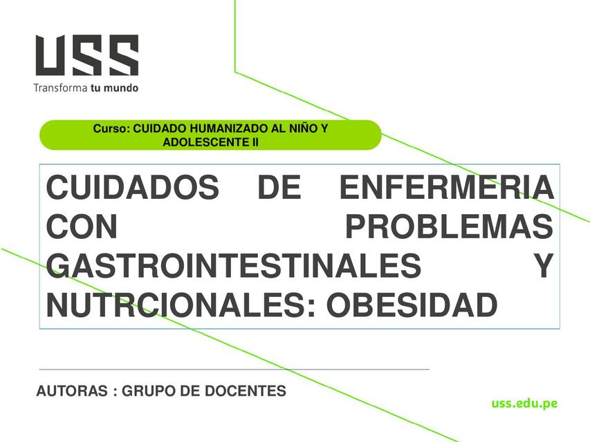 Cuidado de enfermería con problemas gastrointestinales y nutricionales : obesidad 