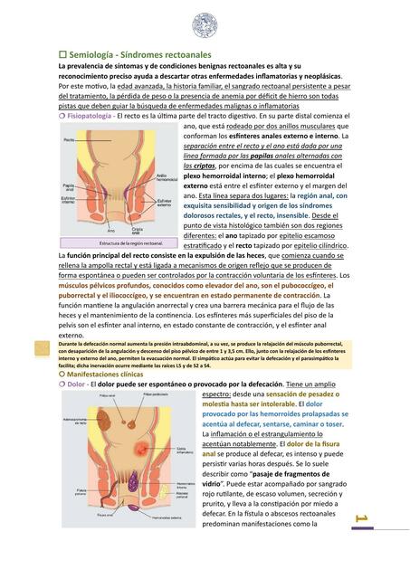 Semiología - Síndromes rectoanales