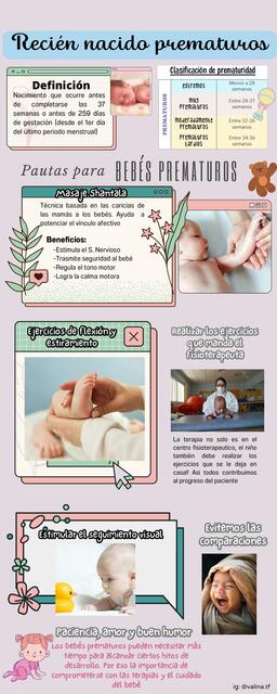 Infografía de pautas para bebés prematuros