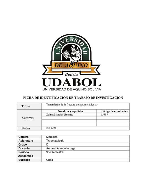Tratamiento de la fractura de acromioclavicular 