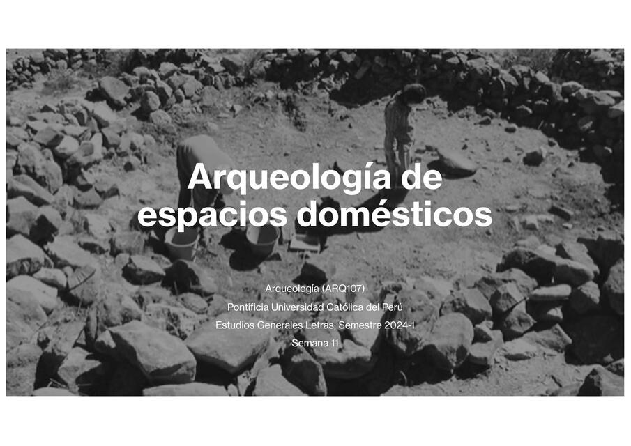 Arqueología de espacios domésticos 