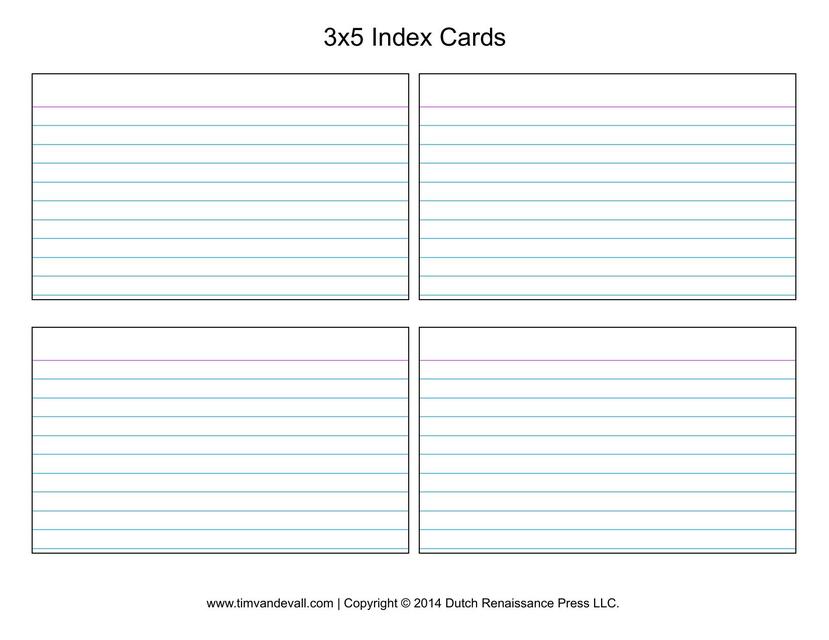 Blank Index Card Templates