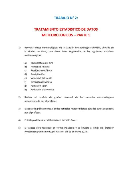 Tratamiento estadístico de datos meteorológicos 