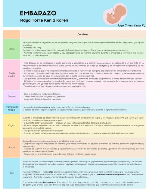 Control prenatal y cambios en el embarazo