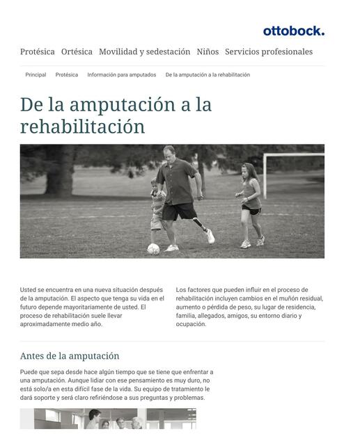 De la amputación a la rehabilitación Ottobock ES