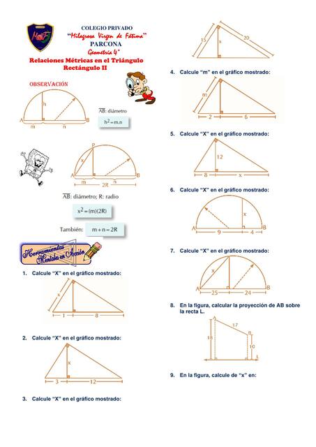 relaciones metricas en el triangulo re