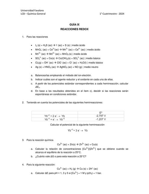 Guía IX Redox con respuestas