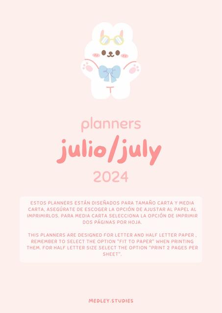 Planners Julio 2024