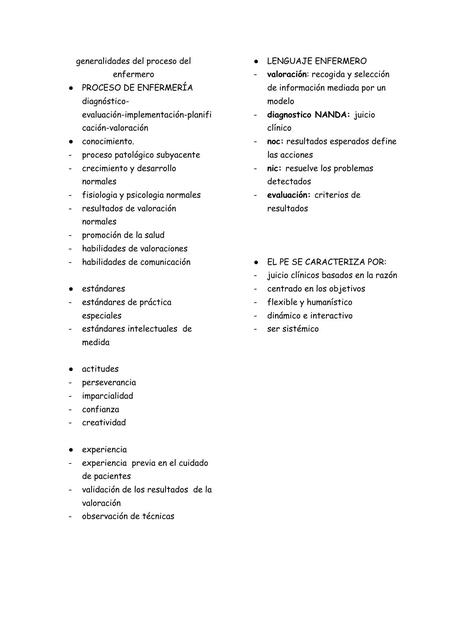 genralidades del proceso del enfermero