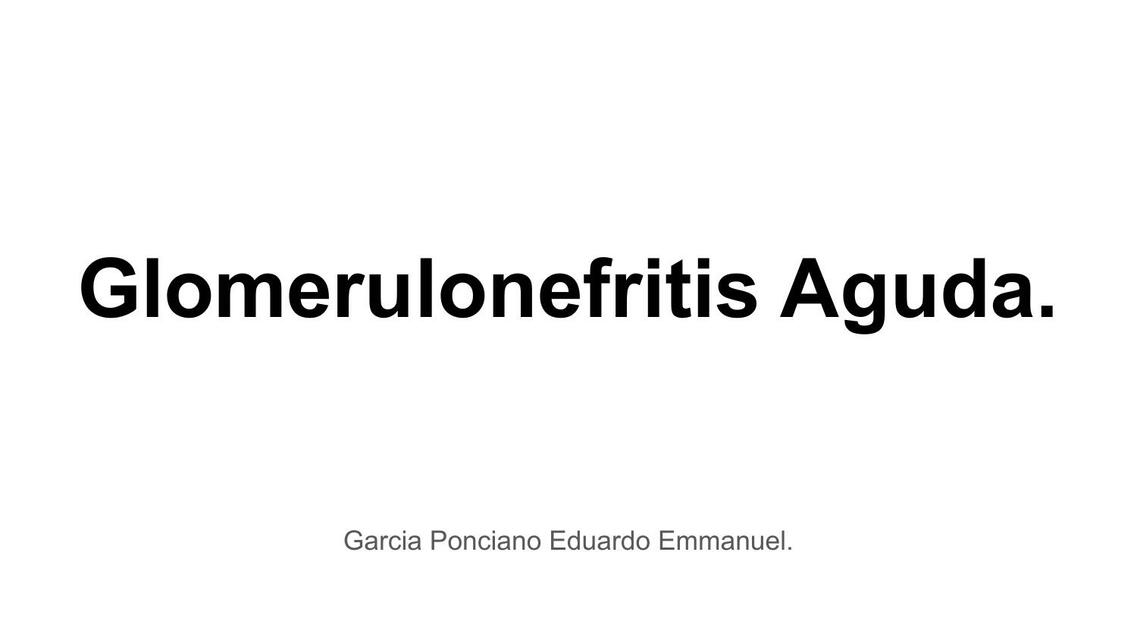 Glomerulonefritis aguda