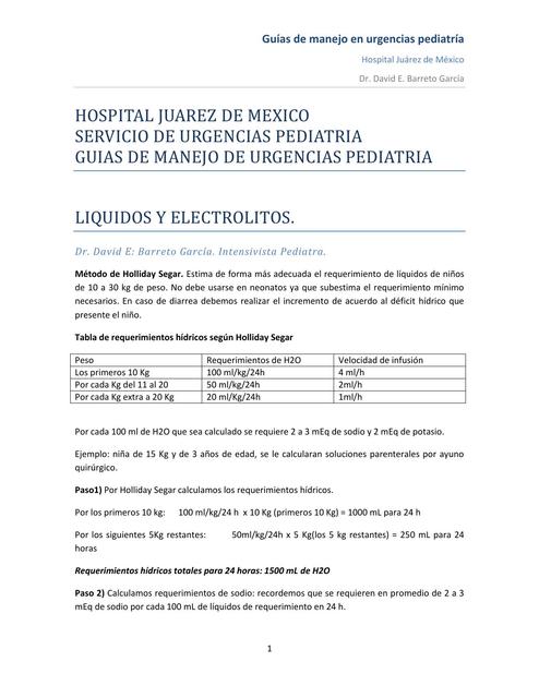 ARTICULO LIQUIDOS Y ELECTROLITOS PEDIATRIA 