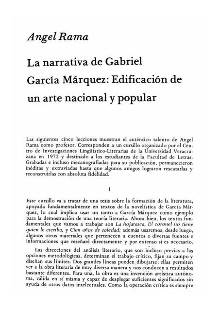 Anexo 13 La narrativa de Gabriel García Márquez