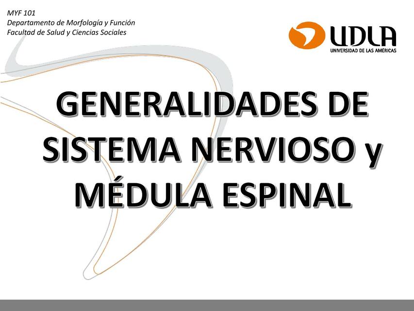 Generalidades de sistema nervioso y médula espinal 