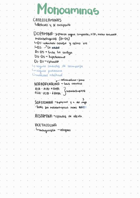 Monoaminergico y neuropeptidos