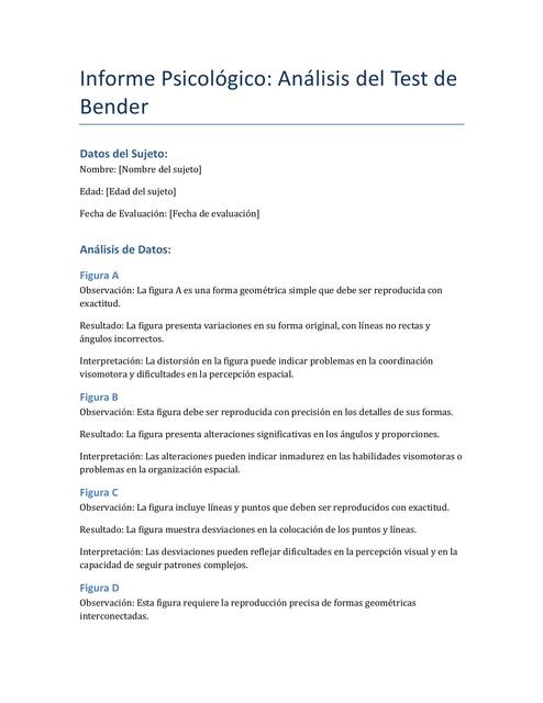 Informe Psicologico Bender