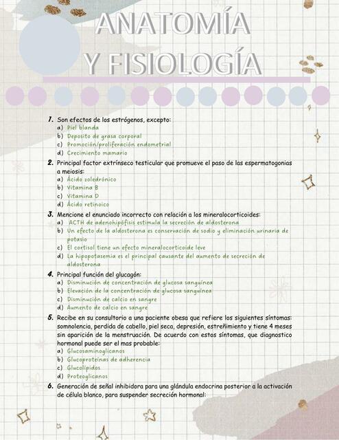 anatomía y fisiología 2 examen 4