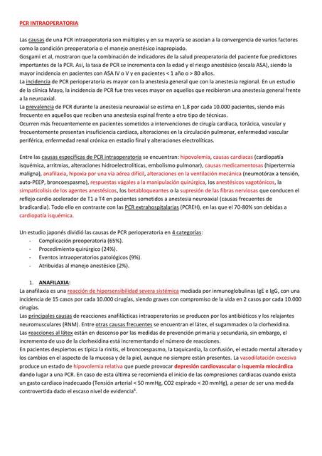 RESUMEN PCR INTRAOPERATORIA