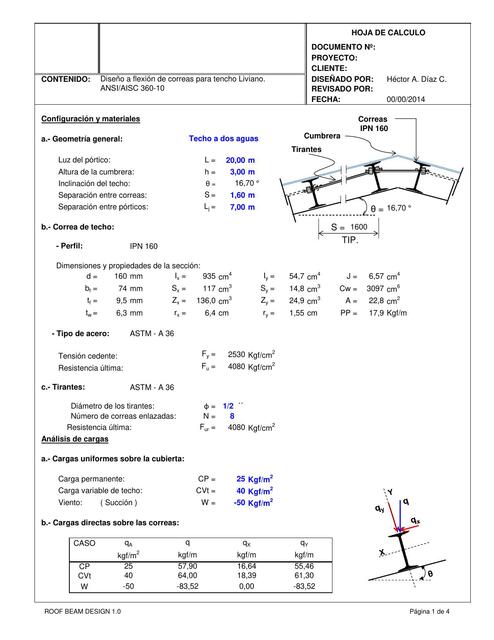 Diseno Correas de Techo Aisc 360 10