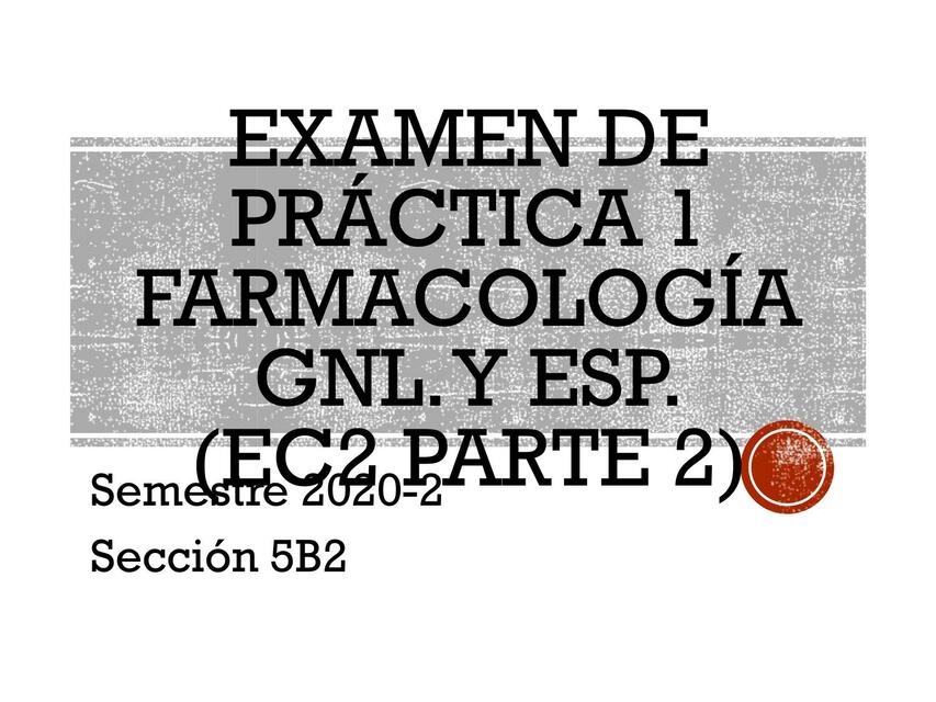 Farmacología Examen Parcial Laboratorio