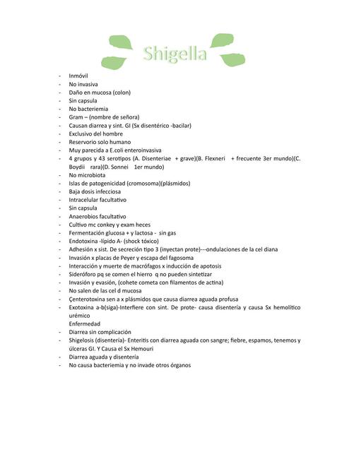 notas shigella