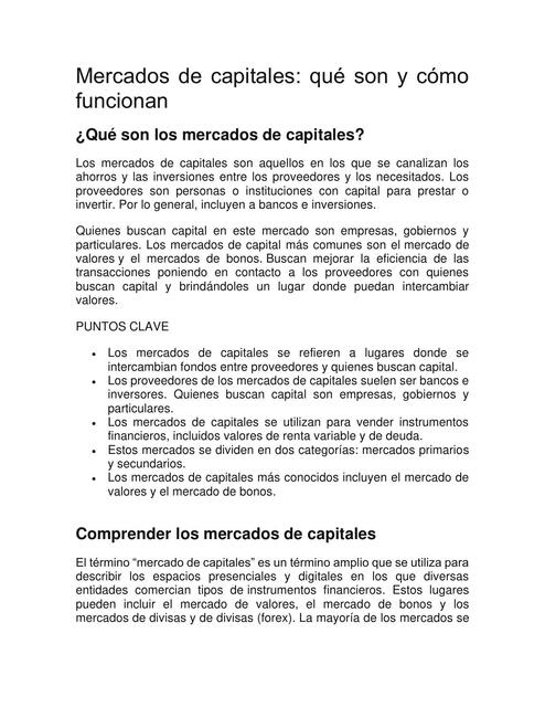 Mercados de capitales | Universidad Tecnológica del Peru | uDocz