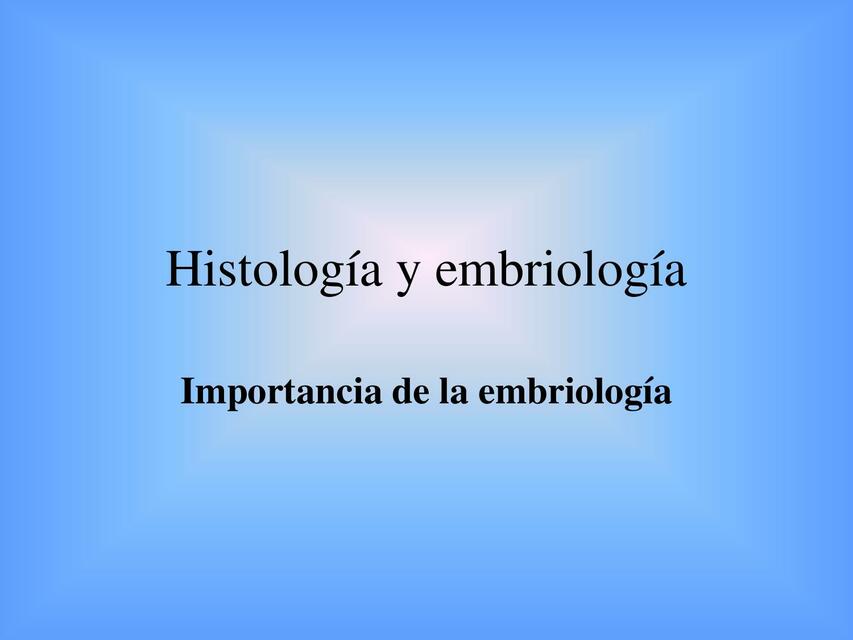 Histología y embriología