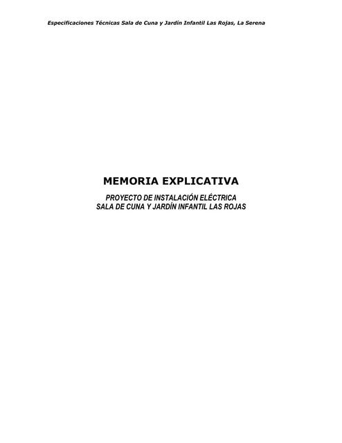 MEMORIA EXPLICATIVA ELECTRICIDAD JARDIN INFANTIL L