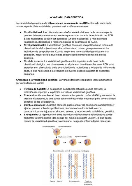 VARIABILIDAD GENÉTICA