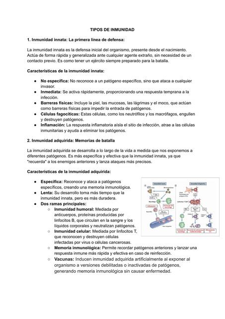 TIPOS DE INMUNIDAD