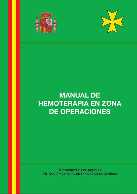 Manual de hemoterapia en zona de operaciones 