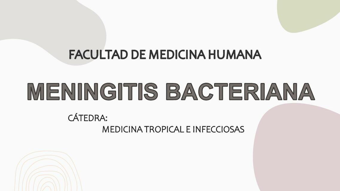 MENINGITIS BACTERIANA