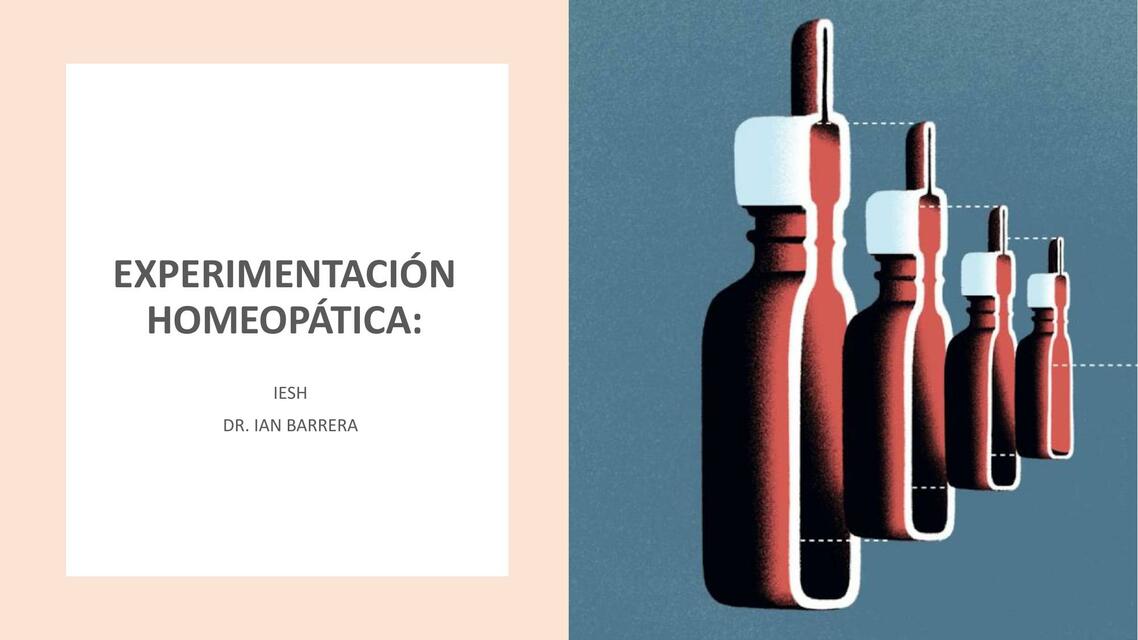 EXPERIMENTACIÓN HOMEOPÁTICA