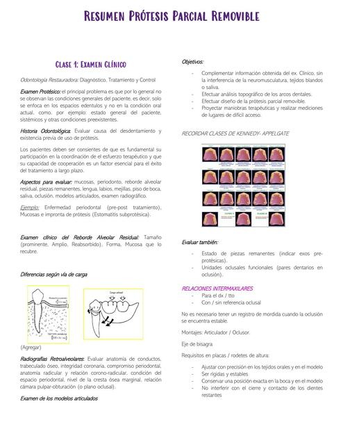 Resumen Prótesis Parcial Removible