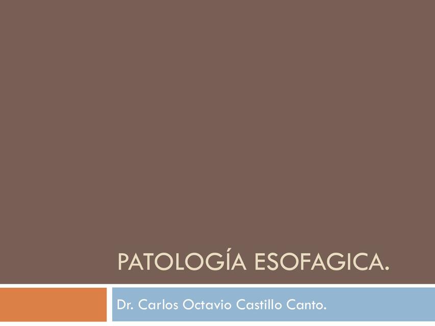 Patología esofágica 