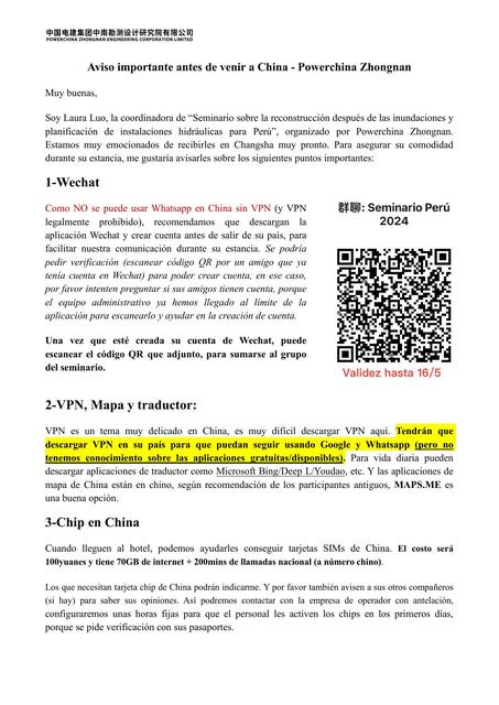 Aviso importante antes de venir a China 1