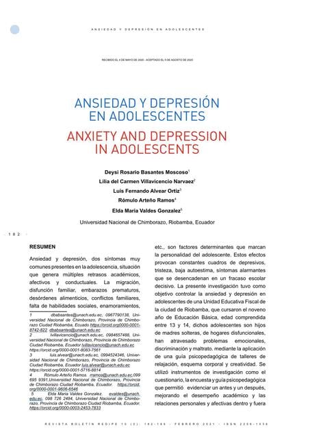 Flashcards de Ansiedad y depresion en adolescentes | Por RinRin | uDocz