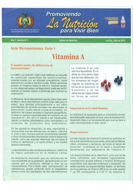 VITAMINA A BOLETIN