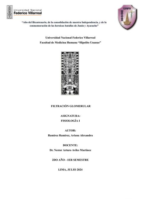 MONOGRAFIA FILTRACION GLOMERULAR