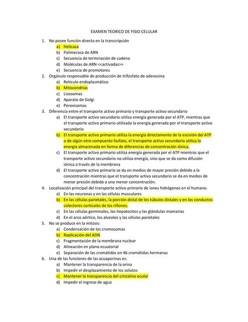 EXAMEN TEORICO DE FISIO CELULAR