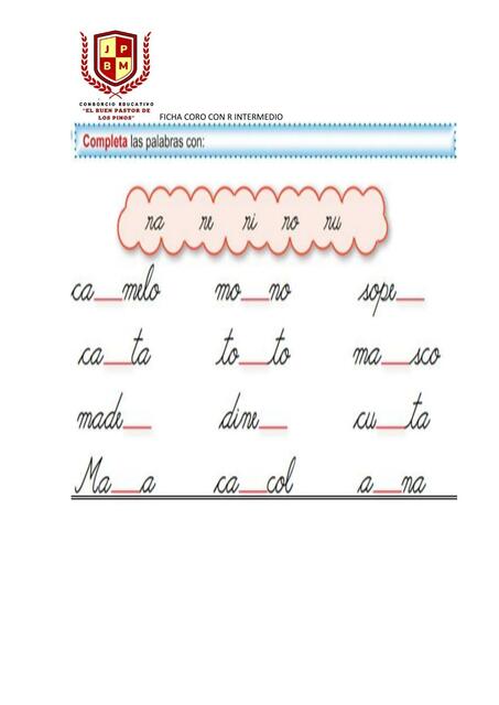 FICHA CORO CON R INTERMEDIO 1