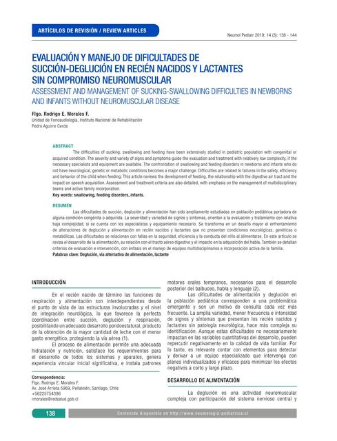 evaluacion y manejo de dificultades en la succion deglucion