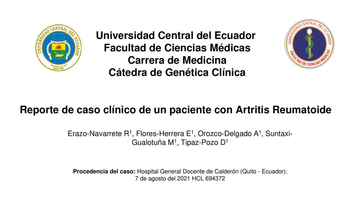 CASO ARTRITIS REUMATOIDE