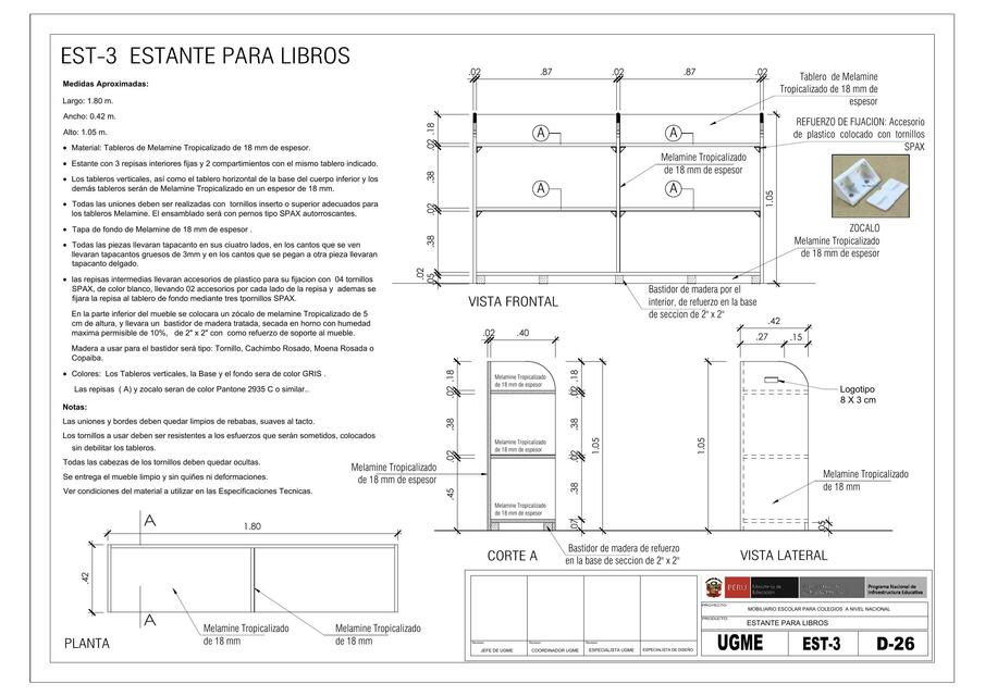 D 26 EST 3 ESTANTE PARA LIBROS