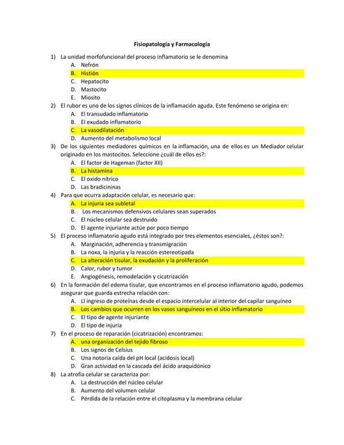 Fisiopatología y Farmacología