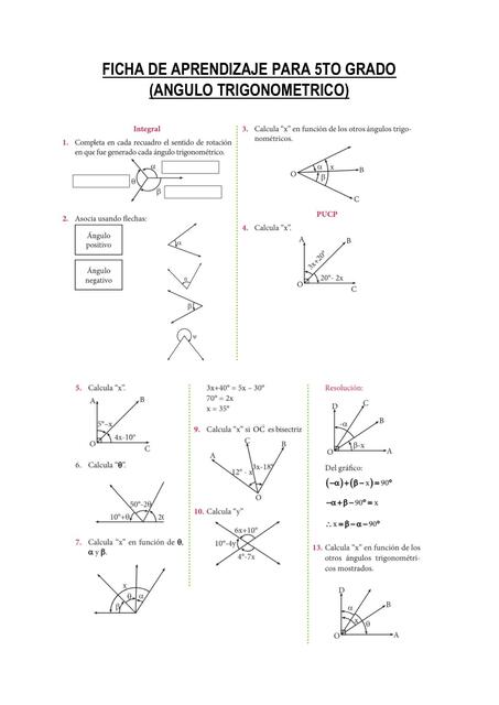 FICHA DE APRENDIZAJE PARA 5TO GRADO